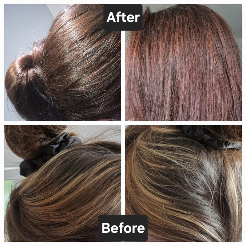 Hair before and after dying
