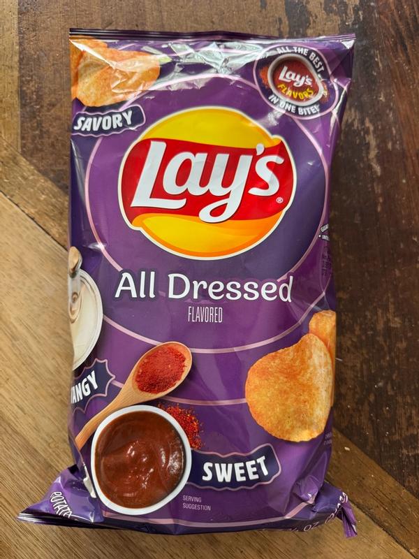 all dressed lays potato chips Lay's Variety Pack, 1 oz Bags, (21 Pack) (Packaging and Formula May Vary) These 7.75 oz bags deliver a bold mix of sweet Lay's® All Dressed Potato Chips,