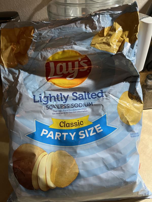 Save on Lay's Potato Chips Lightly Salted 50% Less Sodium Party Size Order  Online Delivery