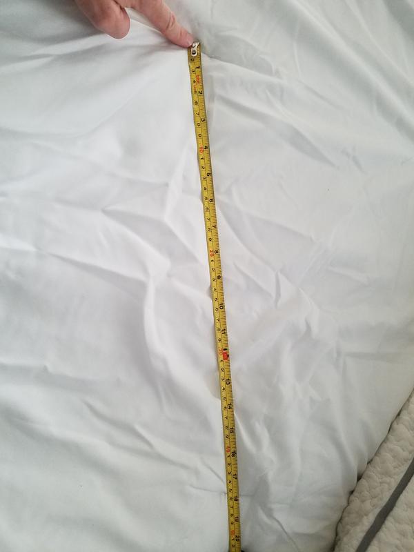 17.5 inches to next stitch in comforter