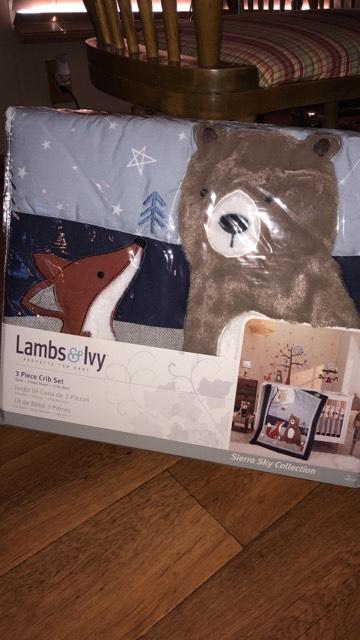 Lambs Ivy Sierra Sky Blue Gray Woodland Nursery 3 Piece Baby Crib Bedding Set Macy s