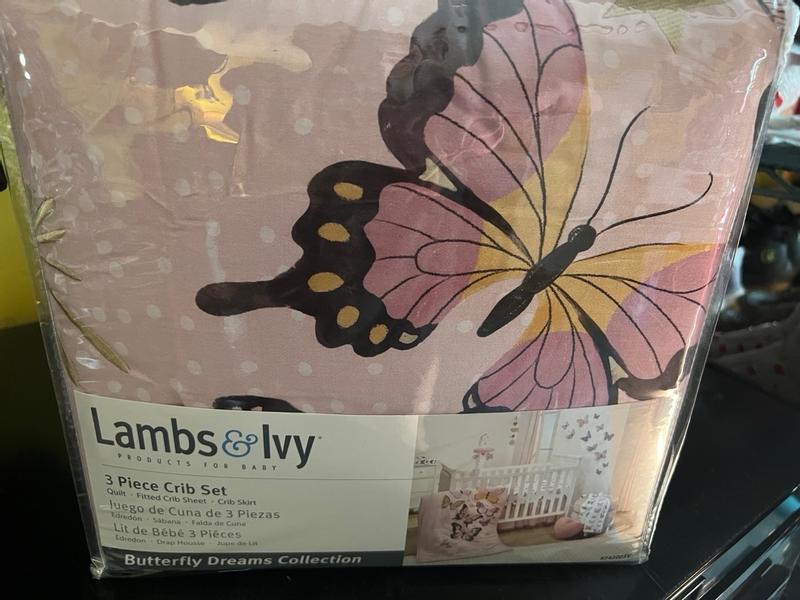 Lambs Ivy Butterfly Dreams Pink Gold 3 Piece Nursery Baby Crib Bedding Set Macy s