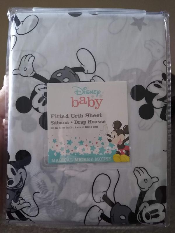 Disney Baby Magical Mickey Mouse 100 Cotton Fitted Crib Sheet Wh