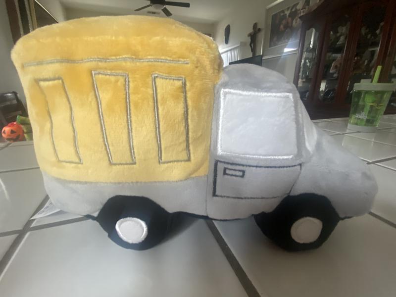 Construction Zone Plush Dump Truck Stuffed Toy Gray Yellow Lambs Ivy