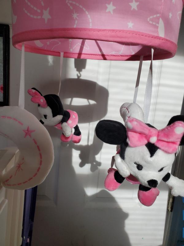 Disney Baby Minnie Mouse Pink Gray Musical Crib Mobile