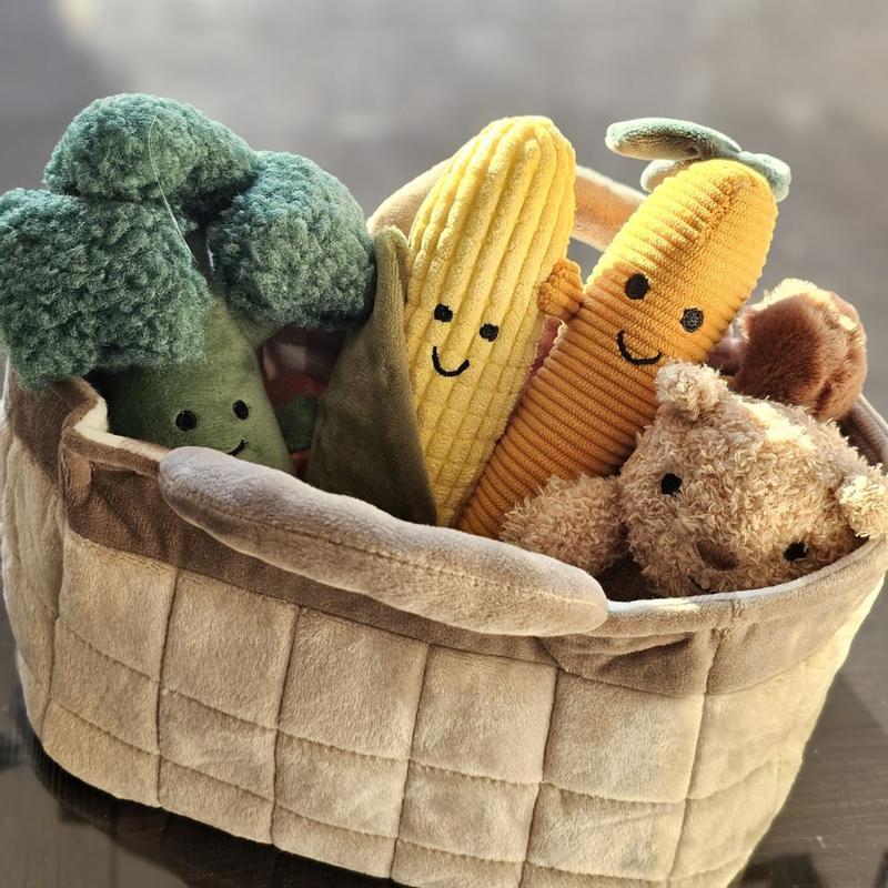 Plush Veggie Basket Play Set with Interactive Stuffed Vegetable Toys –  Lambs & Ivy