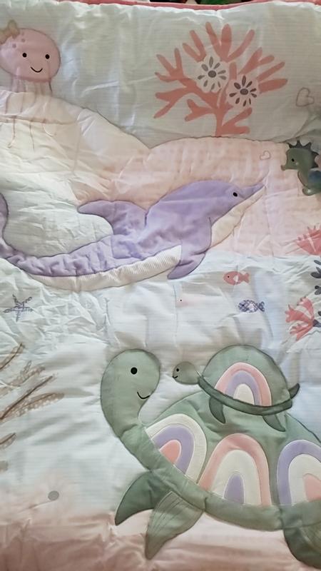 Sea Dreams 3-Piece Dolphin/Turtle Nautical Baby Crib Bedding Set – Lambs &  Ivy