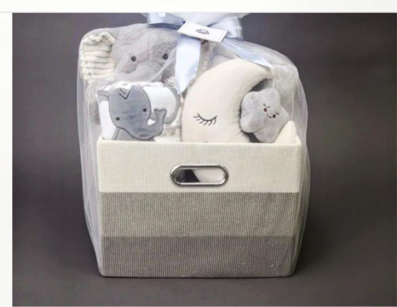 Lambs & Ivy Cesta de regalo de bebé gris de 5 piezas para baby  shower/recién nacido Bienvenido a casa