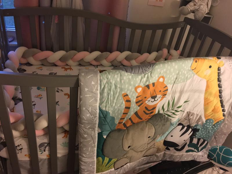 3 Piece Baby Nursery Crib Bedding Set, Jungle Animal Baby Bedding Sets