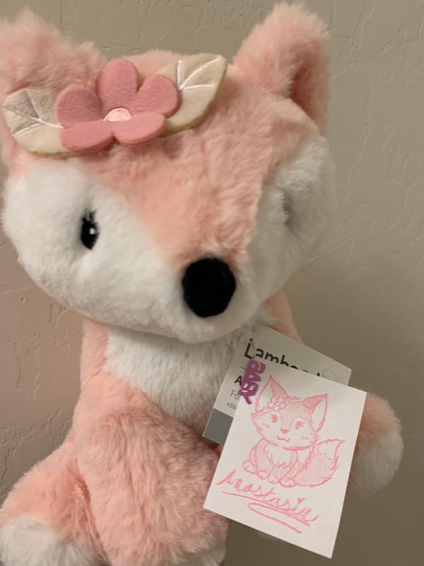 Pink fox shop stuffed animal