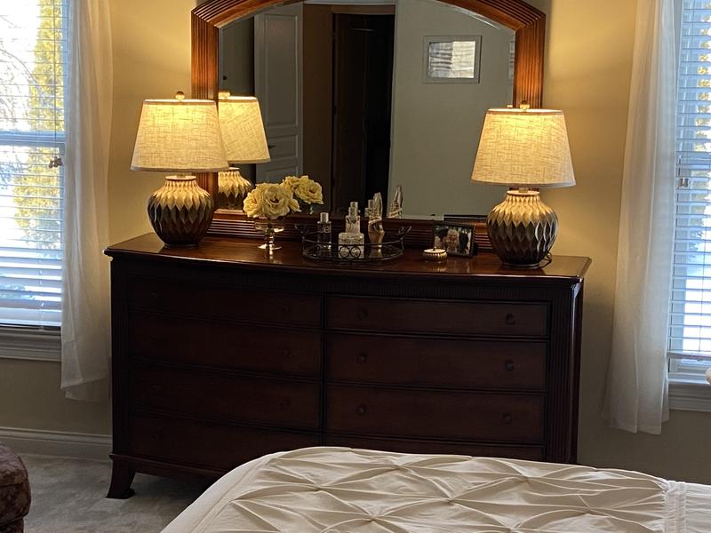 I have 60 watt LED bulbs in these lamps and it's the perfect amount of soft lighting.