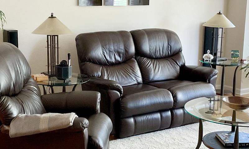 Be careful choosing this lamp, with its short shade, for a table that's higher than your seat.