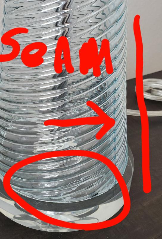 These lamps are plastic with seams. 2 were damaged at the base. Returning both plastic lamps.