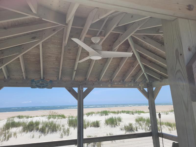 Hunter Weathertec Fan installed on Bacon in the Sun dune deck