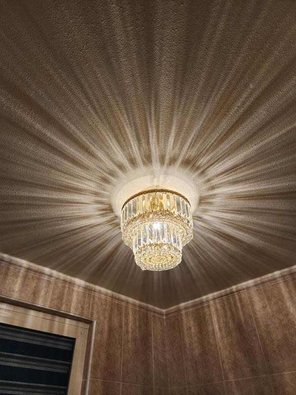 Beautiful lamp. I just love it! The crystal makes it shine so much.