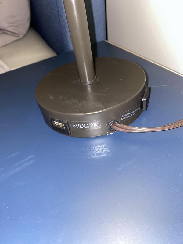 USB and plug in option on the base.