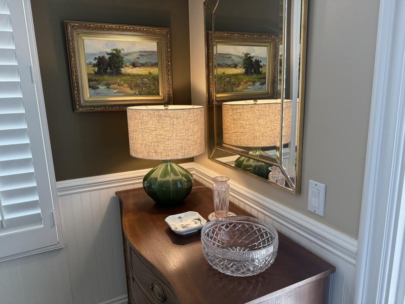 rich, lovely green lamp.