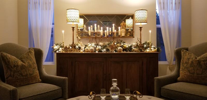 French Candlestick 34 inch High Buffet Table Lamp