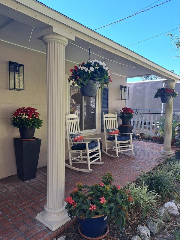 Finished our outdoor remodel fresh paint, new roof, new windows, new light fixtures!  Perfect!