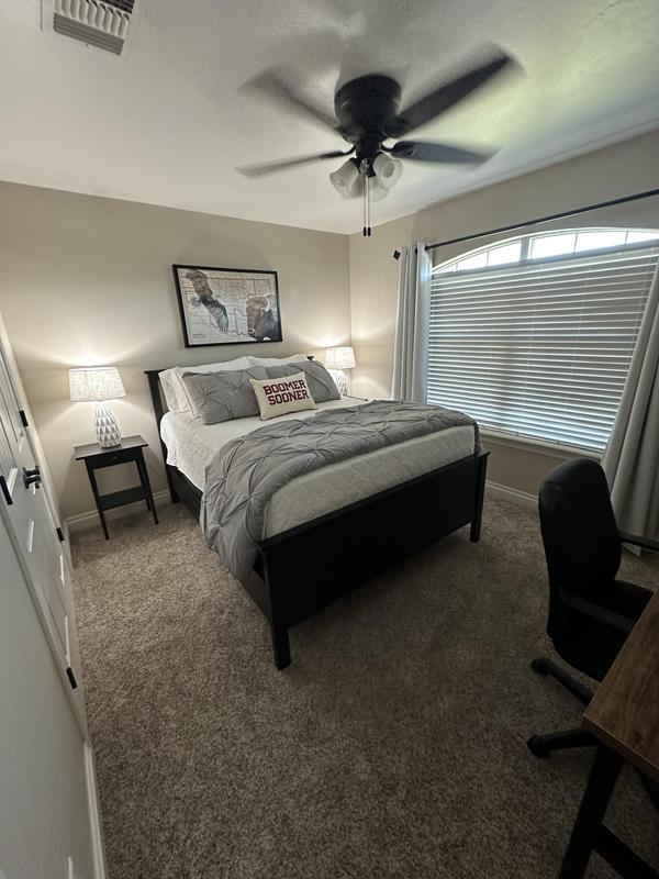 Lamps brightened the space & completed the room!