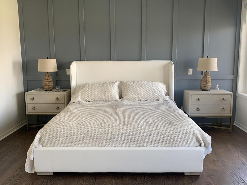 Haven't finished the bedding yet or added a rug, but wanted to show the lamps by king-sized bed.