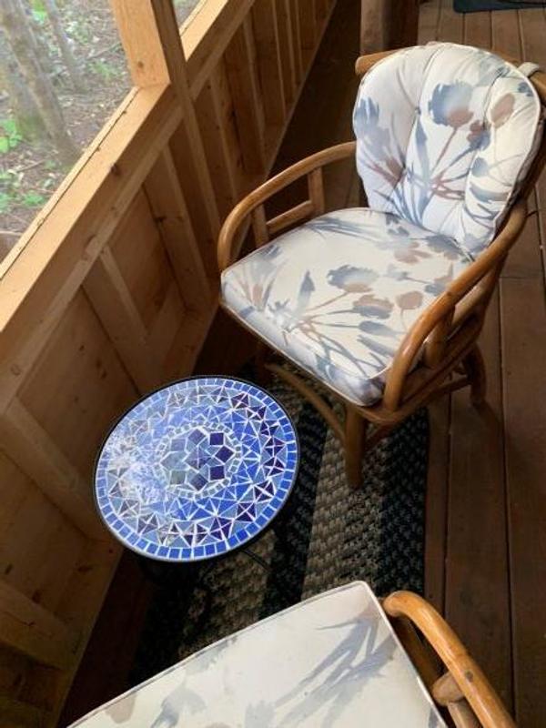 Cobalt Mosaic Black Iron Outdoor Accent Table