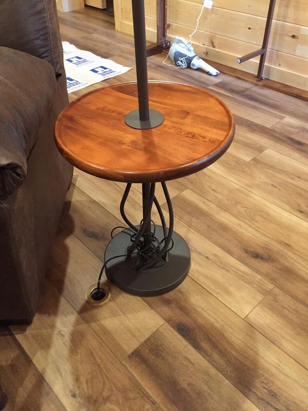 Can’t conceal cord when plugged in to floor outlet