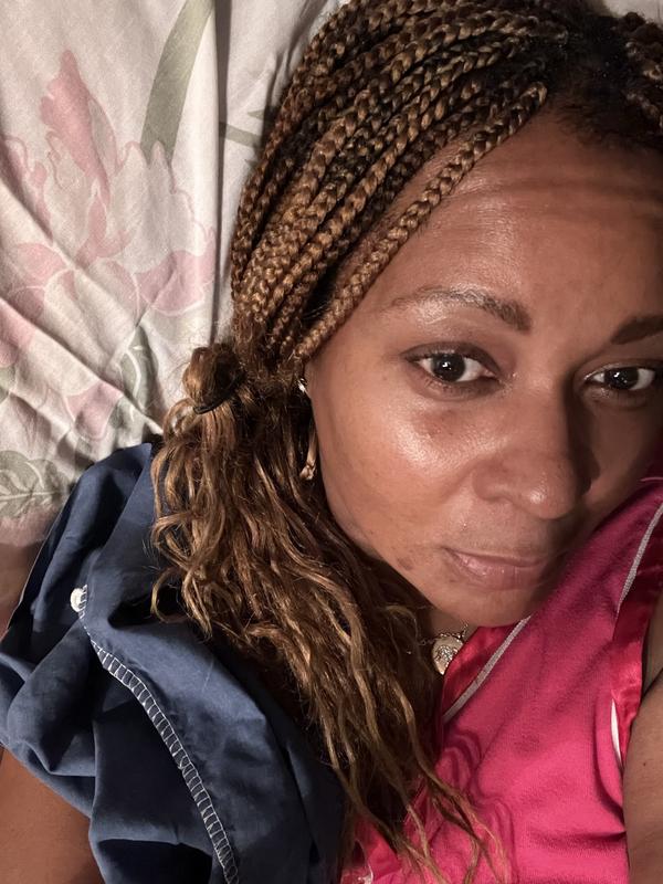 Customer photo for "My eyes are not puffy or dark no longer. I am 50 y"