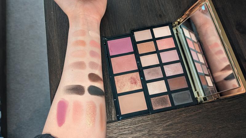 Swatches (skintone is foundation shade 220)