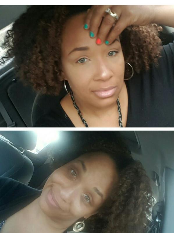 bottom pic is before and top is after teint idole...no foundation just concealer