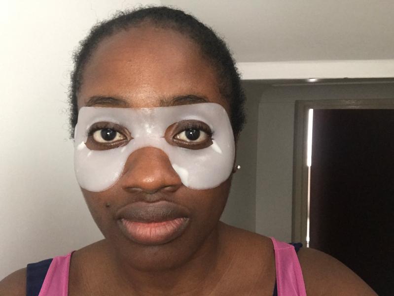 Eye mask fixed and in place