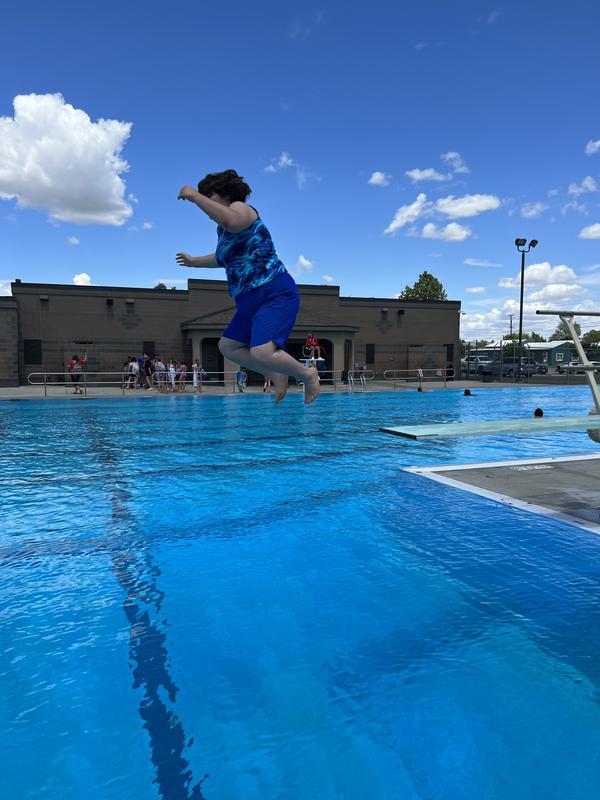 My young adult daughter with profound autism at summer camp.❤️