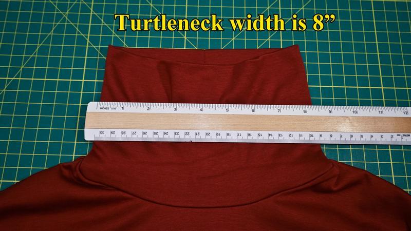 Turtleneck fits well - not too tight and not too loose