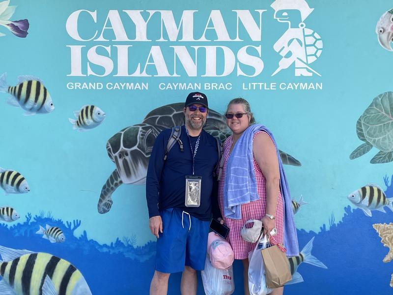 Navy Rash Guard dries quickly. Blue Swim Trunks also Lands End very comfortable. Pink gingham dress part of Lands End woman’s collection, even has pockets!