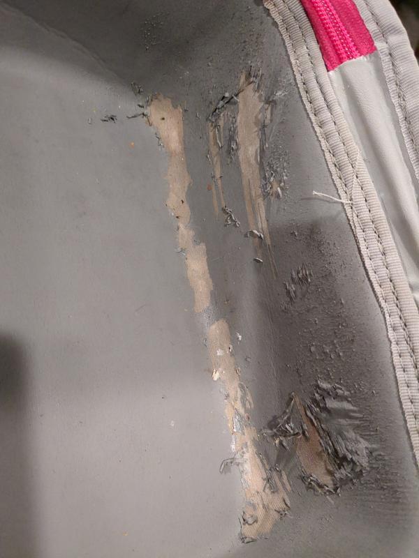 Lining is peeling away