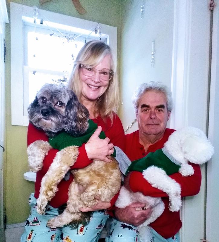 Our dog and cat pajama pants