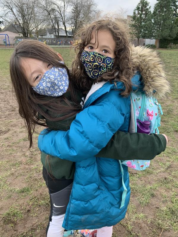 Kids winter coat in teal