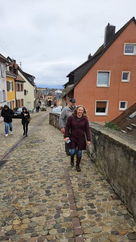 Wearing my jacket in Germany