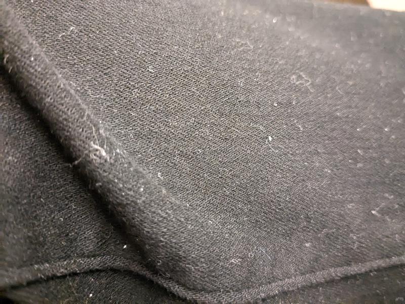 The jeans shed tiny fibers and are also lint magnets.