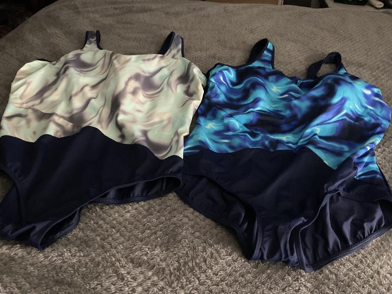 Left:  after 6 mos (2 x week) in Y pool. Right: brand new