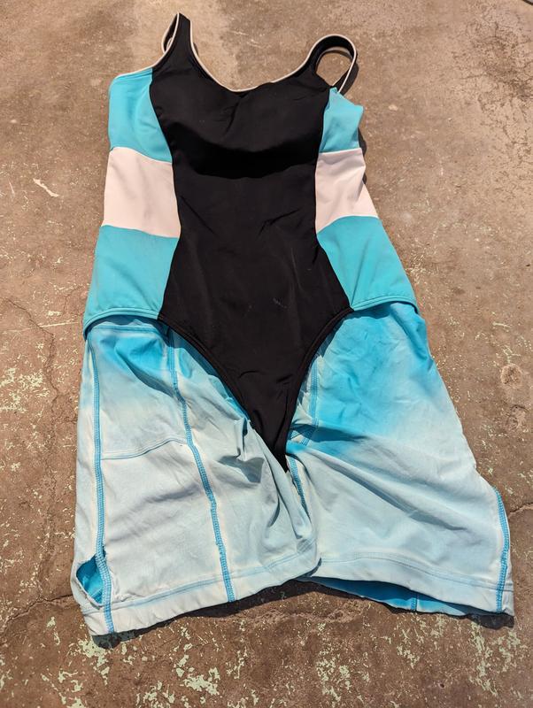 Swim shorts by themselves and under matching one-piece