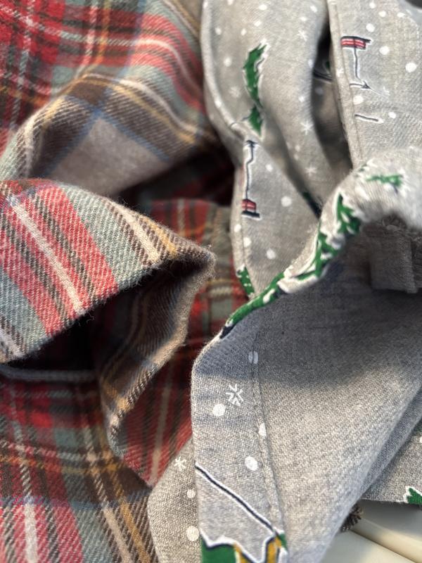 Cozy flannel on the left- LE product on the right
