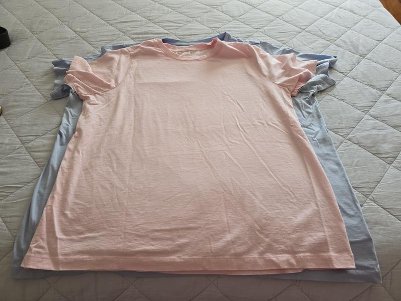 Pink one is the new one. Sorry about the wrinkles.