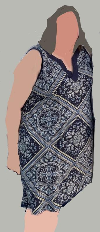 Lands' End Plus Size Cotton Jersey Sleeveless Swim Cover-up Dress Print ...