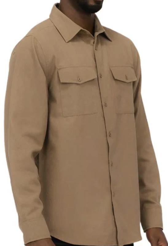 Here is man's flannel shirt in beige