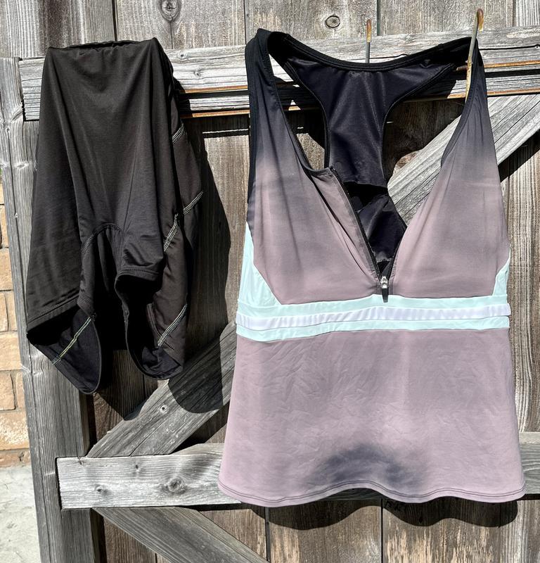 Faded Tankini vs other site I faded swim shorts