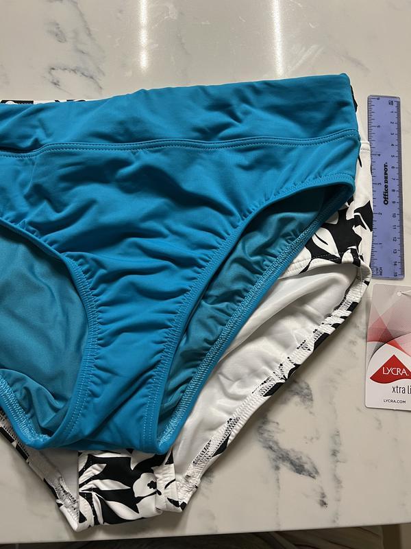 Much larger with a lower cut and tight legs :(