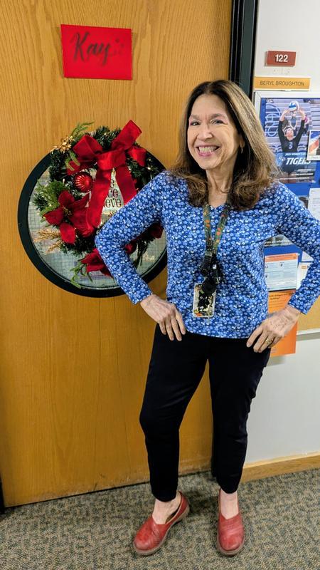 Blue Ditsy V neck is perfect!