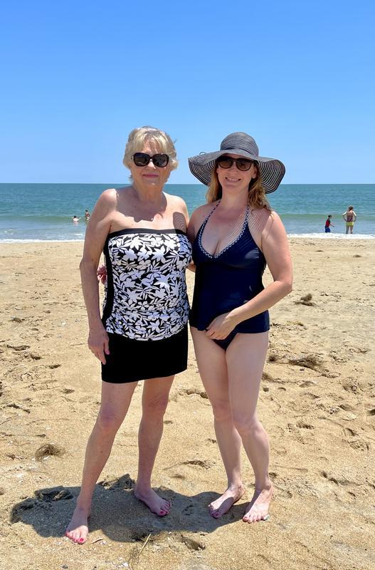The suit on the left is from Lands End.