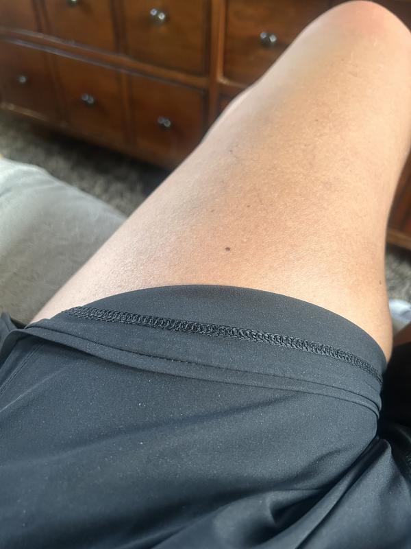 The leg openings roll (flip) up when you sit
